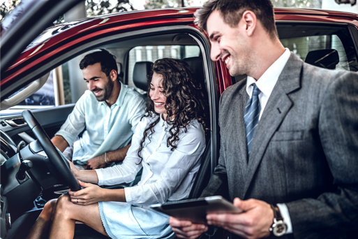 Salesman making a prestigious car deal